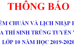 THÔNG BÁO ĐIỂM CHUẨN VÀ LỊCH NHẬP HỌC
